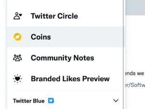 twitter coins awards tips